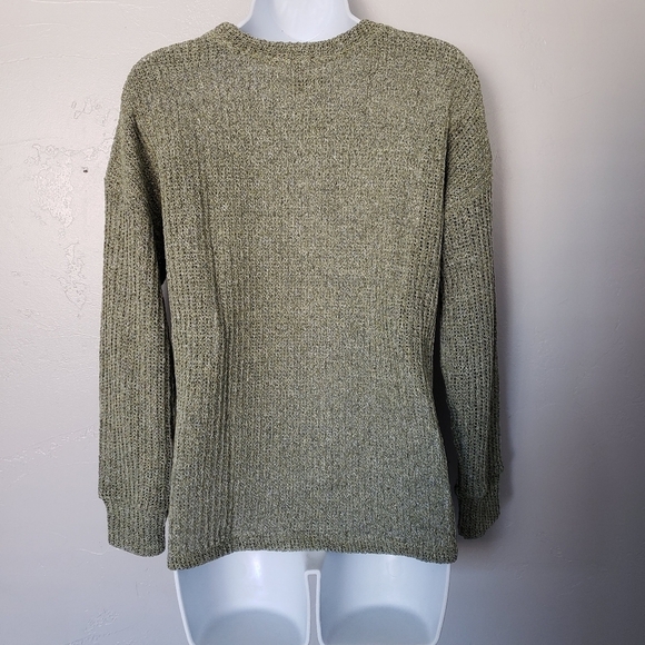 L.I.F.E. Small Green Long Sleeve Sweater Shell Button Accent Blouse Top Shirt - Picture 2 of 6